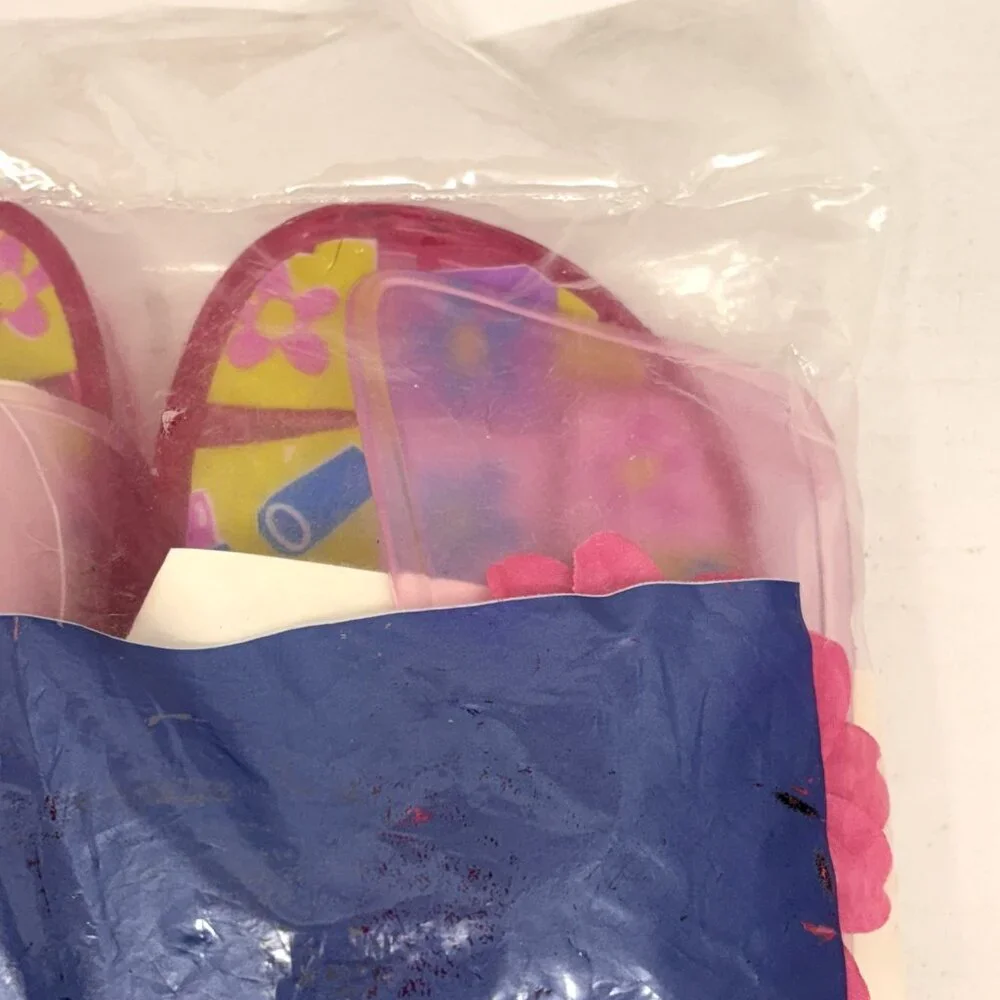 Barbie Avon Girls Pink Sandals Slides Jelly Glitter Sandals Girls Size XL (2/3)
